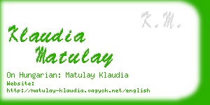 klaudia matulay business card